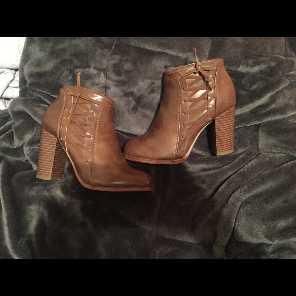 Faux leather booties